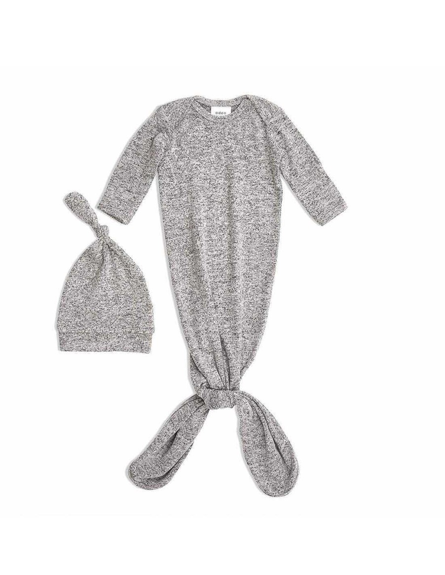 Bebes Y Ninos Aden Anais | Set Pijama Y Gorrito Gris De Aden Anais