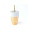 Alimentacion Eco Rascals | Vaso Bamboo Gris Con Tapa Y 2 Pajitas 240 Ml De Eco Rascals