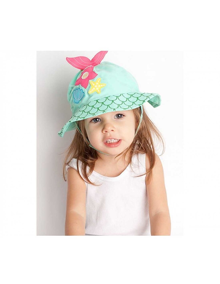 Bebes Y Ninos Zoocchini | Gorrito De Playa Con Protecci N Sirena De Zoocchini