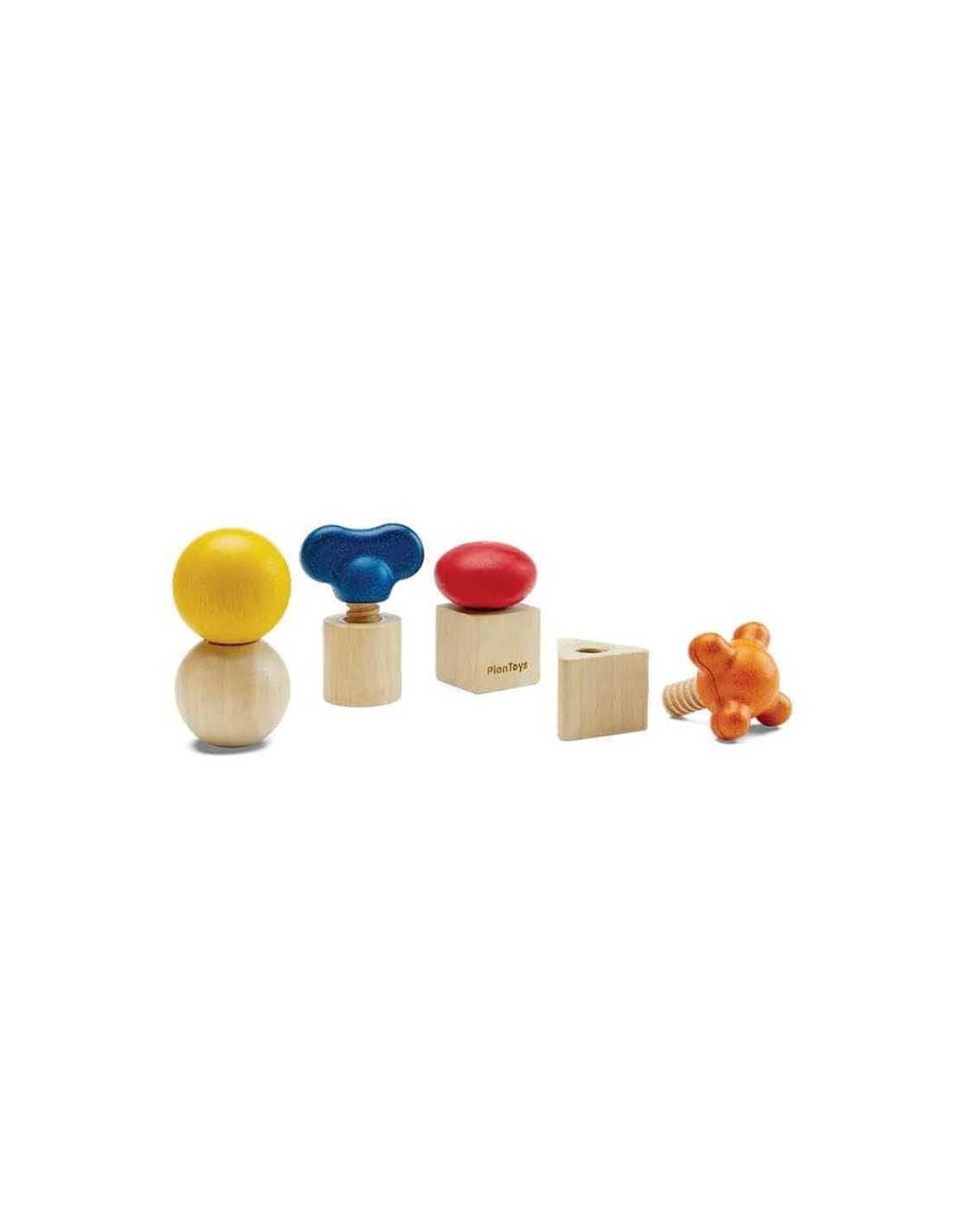 Juguetes PlanToys | Juego Encajable Tuercas Y Tornillos De Plantoys