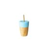 Alimentacion Eco Rascals | Vaso Bamboo Azul Con Tapa Y 2 Pajitas 240 Ml De Eco Rascals