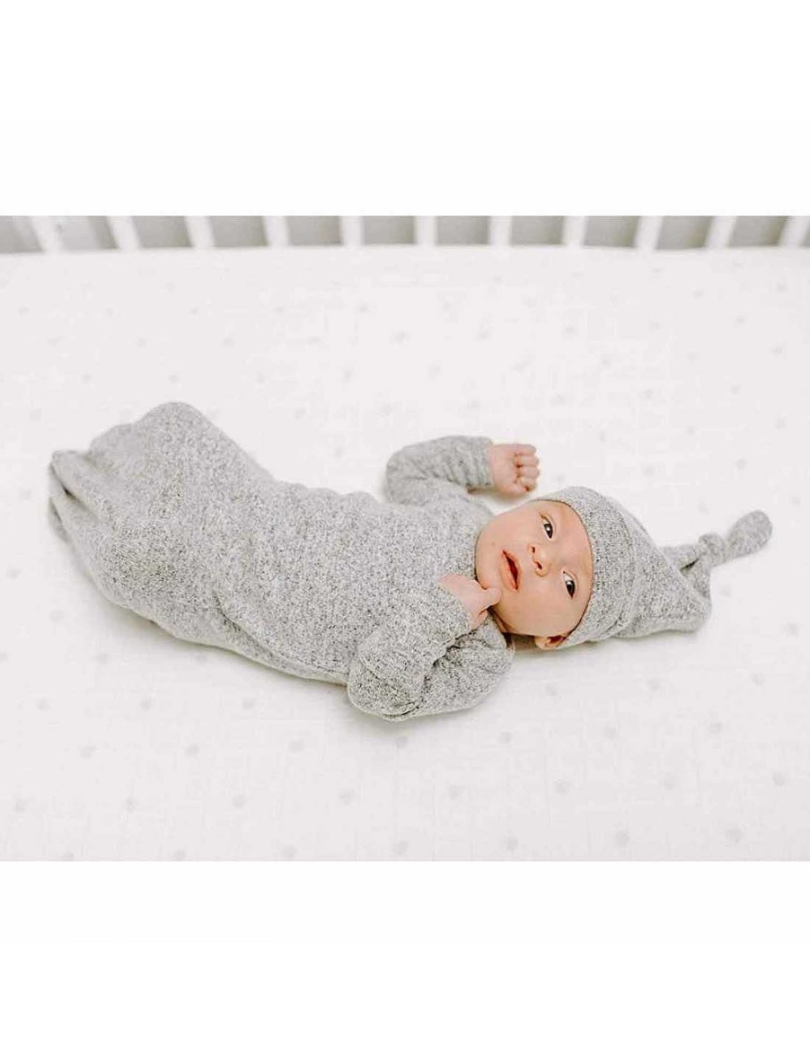 Bebes Y Ninos Aden Anais | Set Pijama Y Gorrito Gris De Aden Anais