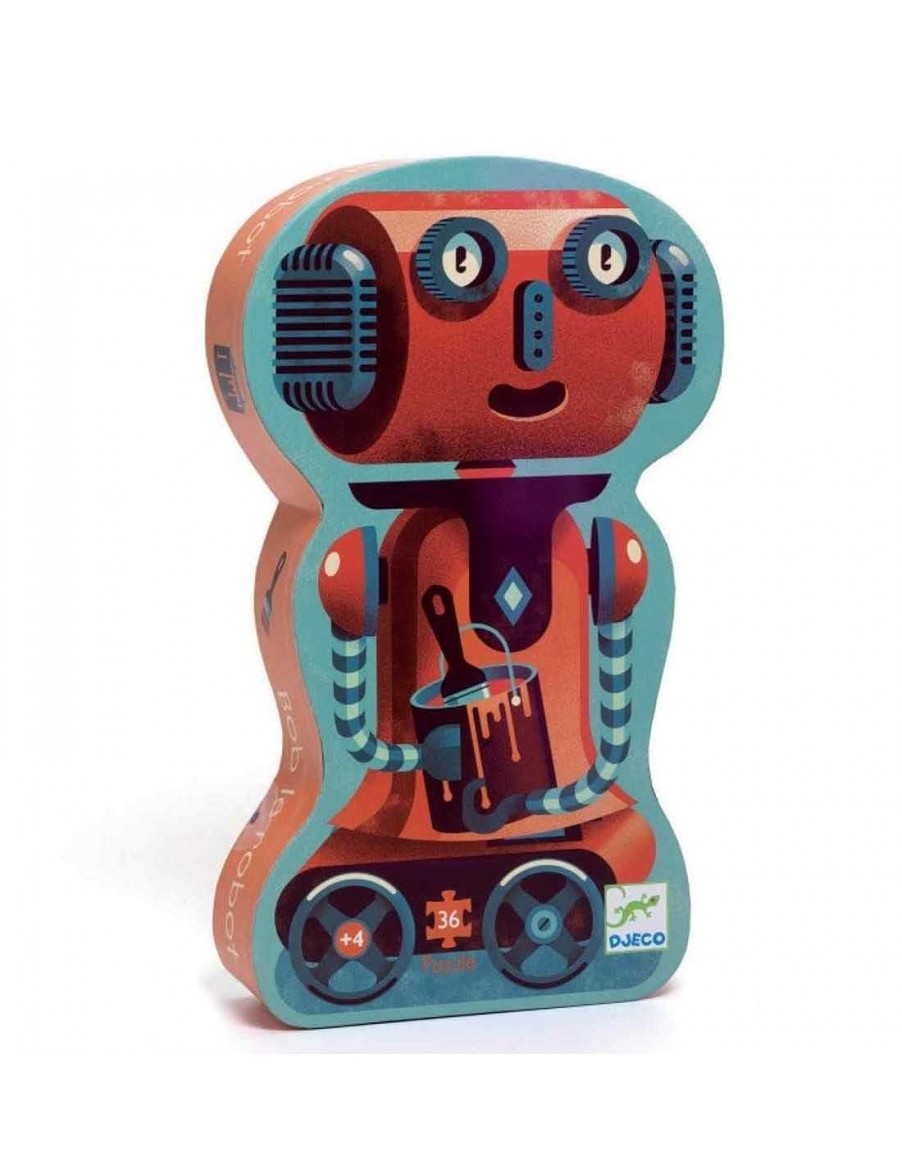 Juguetes Djeco | Puzzle Silueta Bob El Robot De Djeco