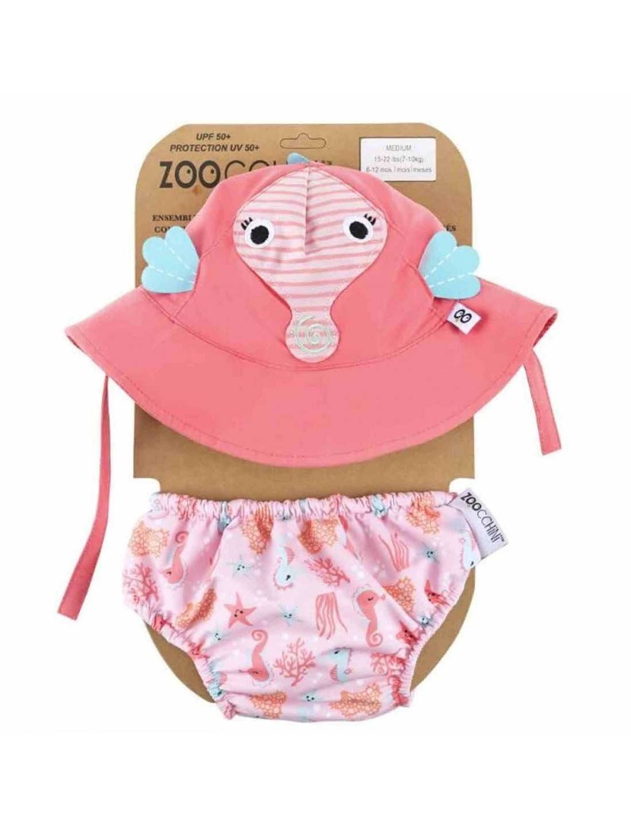 Bebes Y Ninos Zoocchini | Ba Ador Pa Al Bebe Y Gorro Uv Caballito De Mar De Zoocchini