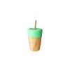 Alimentacion Eco Rascals | Vaso Bamboo Verde Con Tapa Y 2 Pajitas 240 Ml De Eco Rascals