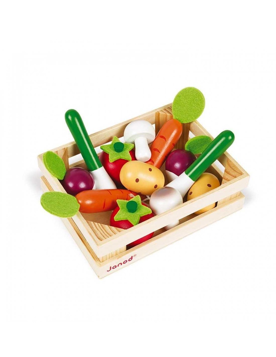 Juguetes Janod | Caja Verduras De Madera 12 Piezas De Janod