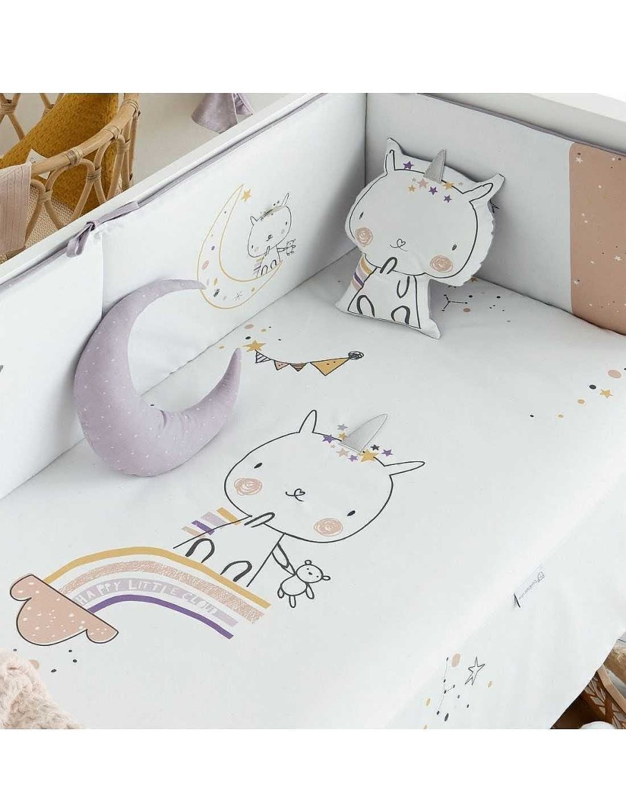 Habitacion Y Descanso Bimbidreams | Colcha Reversible + Protector Cuna 120X60 Unicorn Bimbidreams