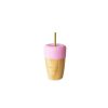 Alimentacion Eco Rascals | Vaso Bamboo Rosa Con Tapa Y 2 Pajitas 240 Ml De Eco Rascals