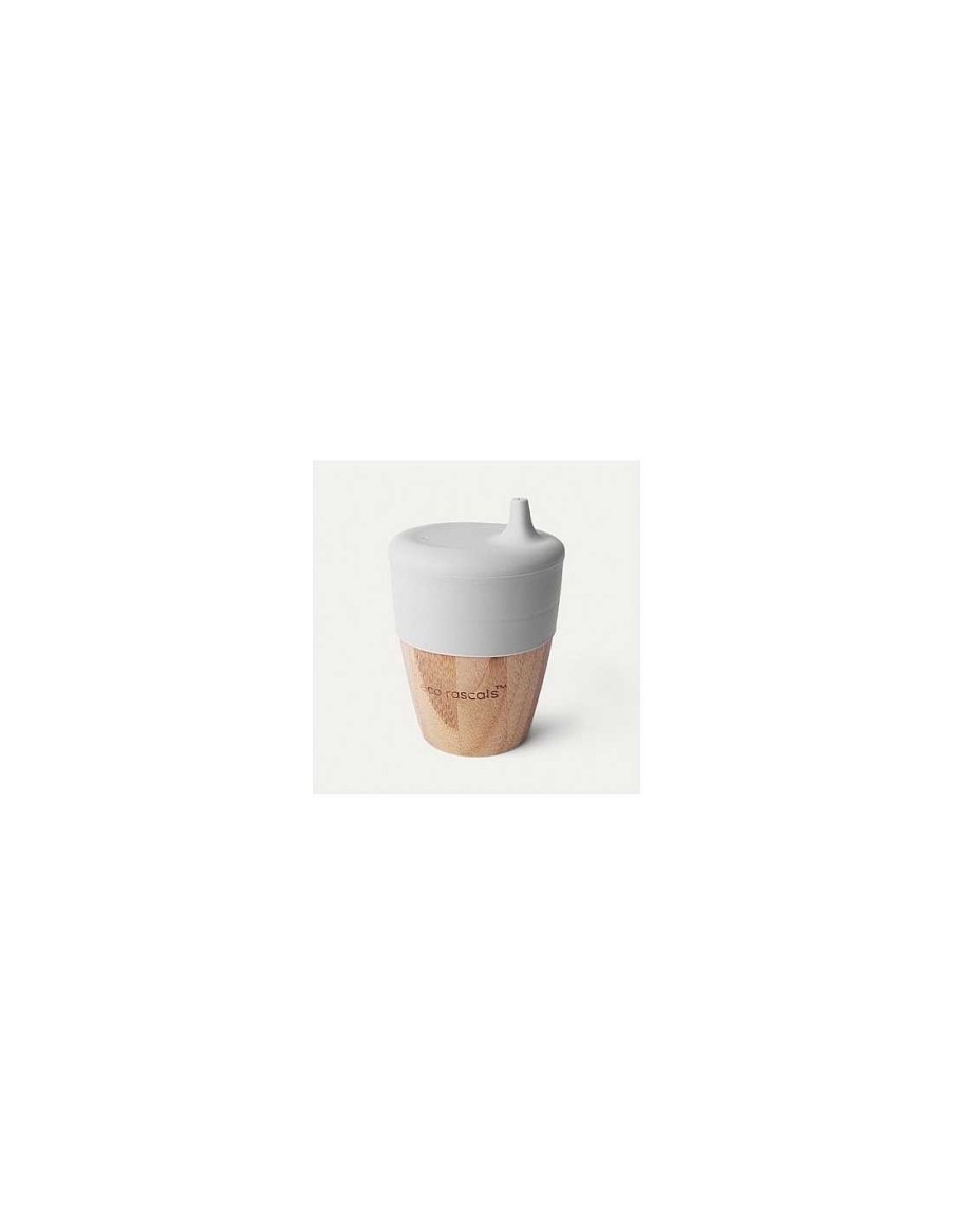 Alimentacion Eco Rascals | Vaso Bamboo Gris Con Tapa 190 Ml De Eco Rascals