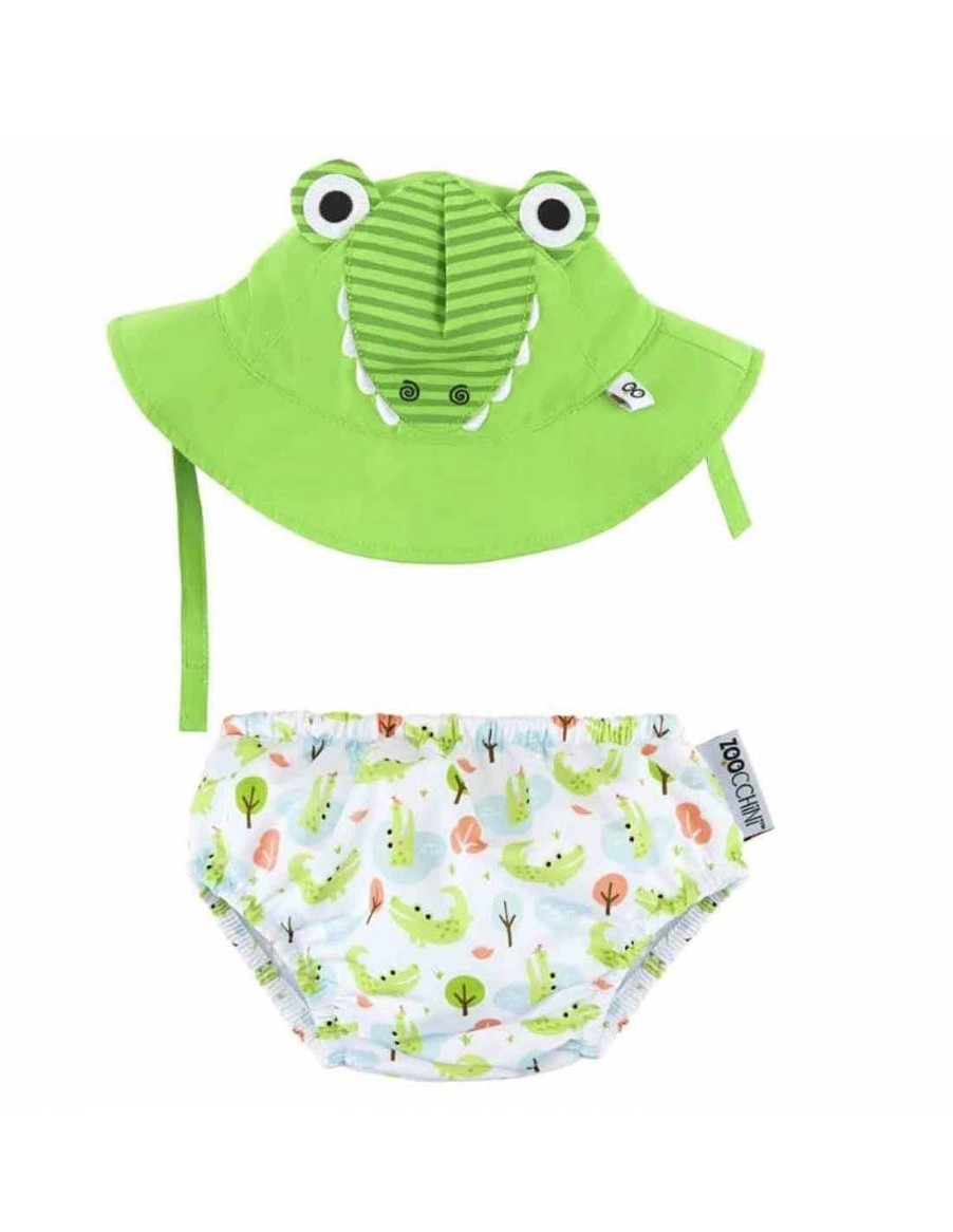 Bebes Y Ninos Zoocchini | Ba Ador Pa Al Bebe Y Gorro Uv Cocodrilo De Zoocchini