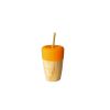 Alimentacion Eco Rascals | Vaso Bamboo Naranja Con Tapa Y 2 Pajitas 240 Ml De Eco Rascals