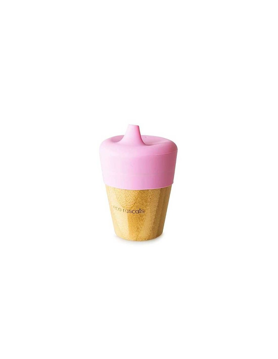 Alimentacion Eco Rascals | Vaso Bamboo Rosa Con Tapa 190 Ml De Eco Rascals